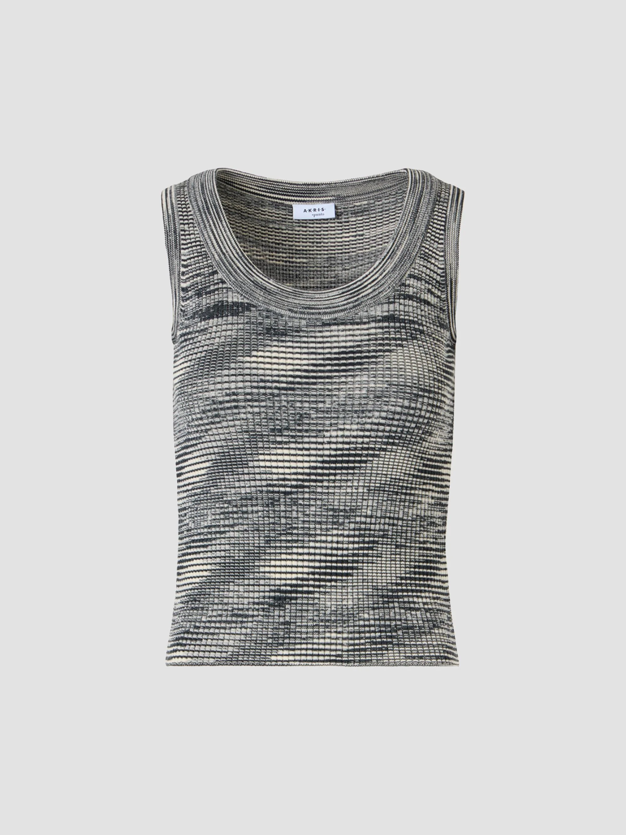 Women's Space Dye Wool Tank - Black Cream - 1
