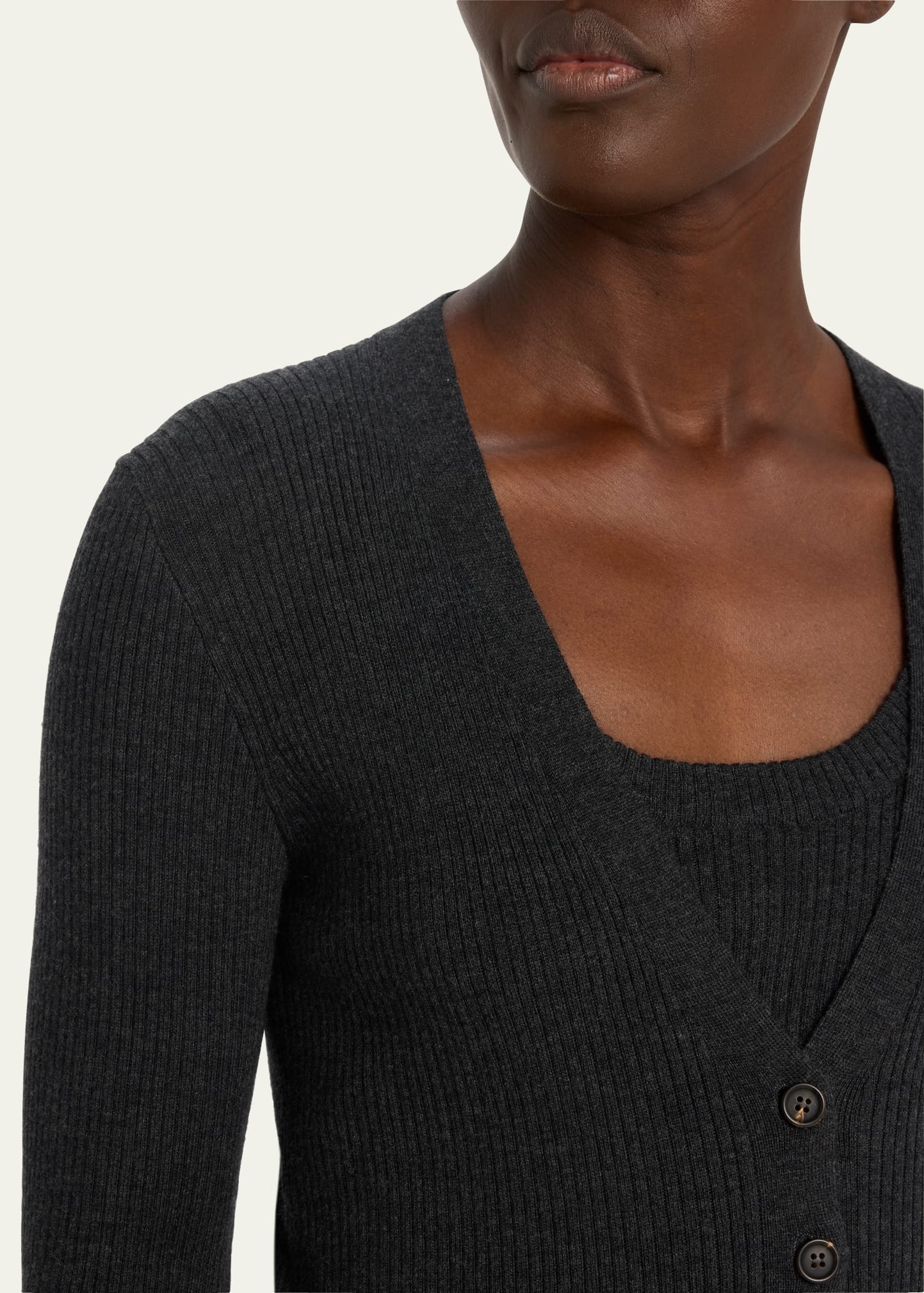 Fitted Wool-Cashmere Cardigan - 4