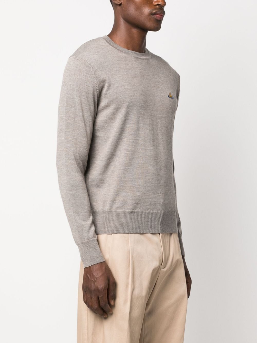 Orb-embroidered virgin-wool jumper - 3