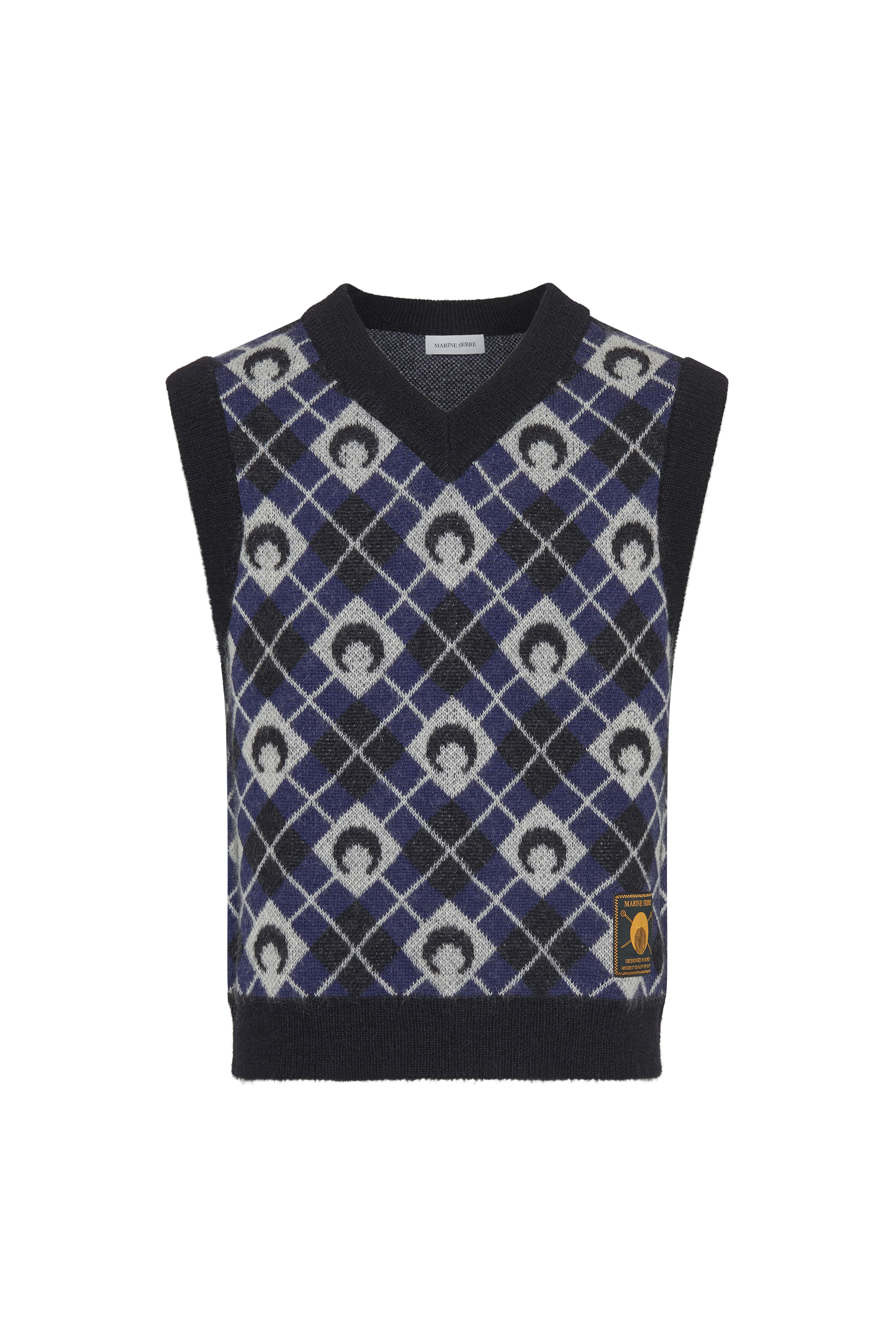 Moon Argyle Knit Vest - 1