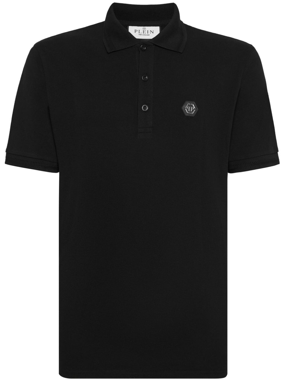 Skull-print cotton polo shirt - 1