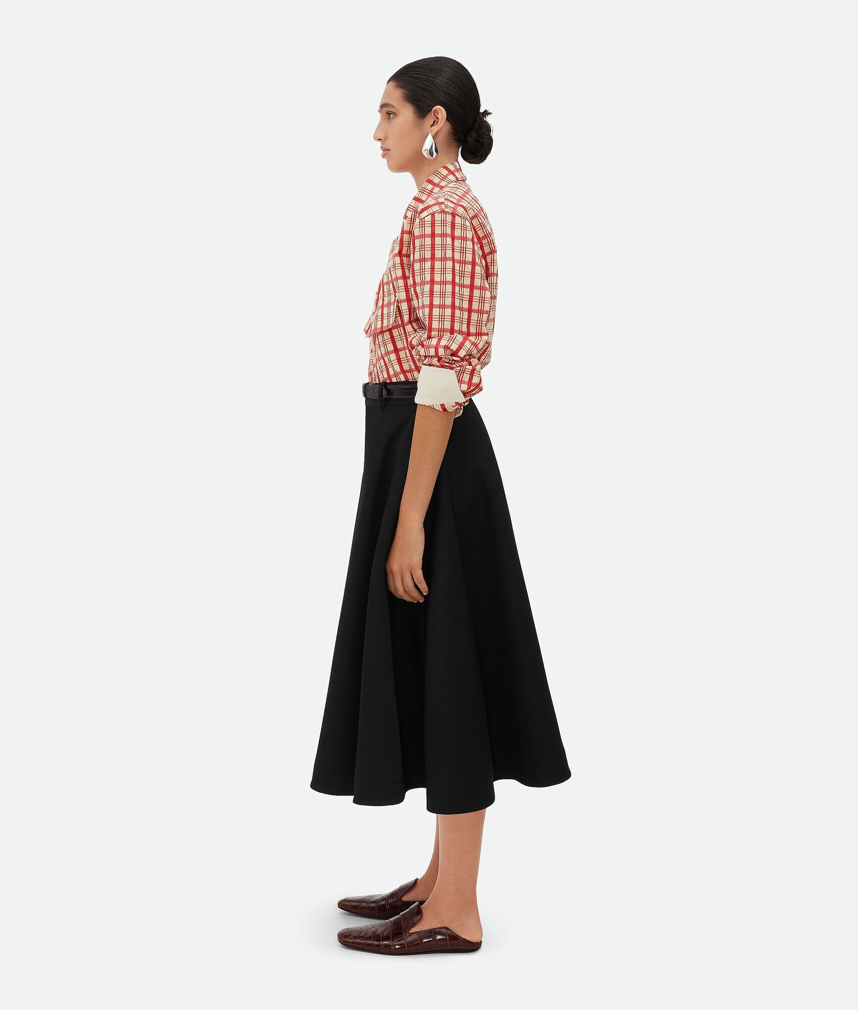 Wool Grain De Poudre Skirt - 2