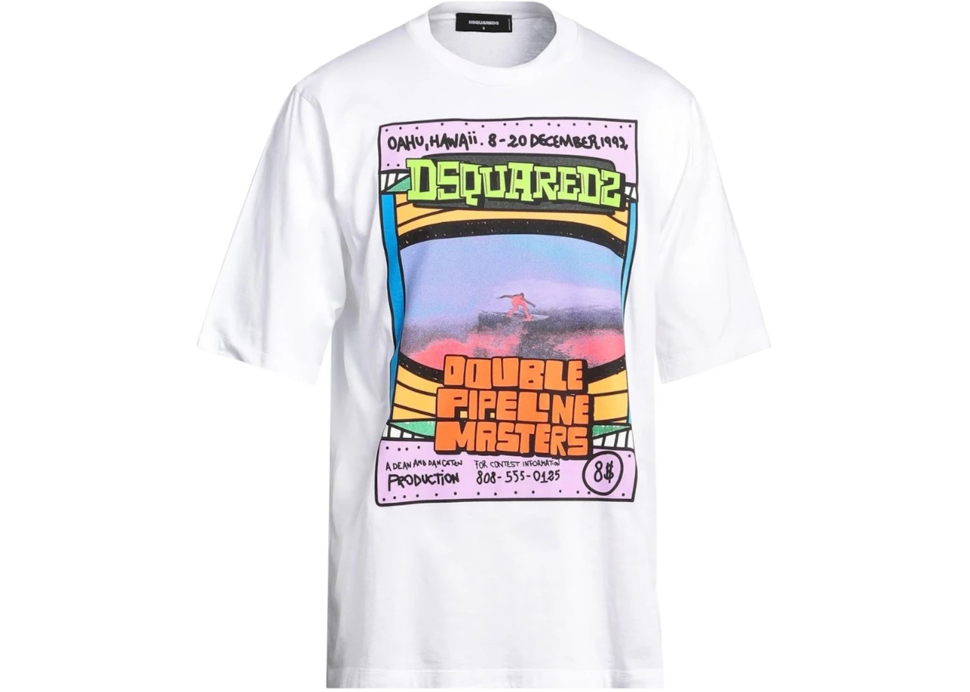Dsquared2 Double Pipeline Masters Design Skater Fit T-Shirt White - 1
