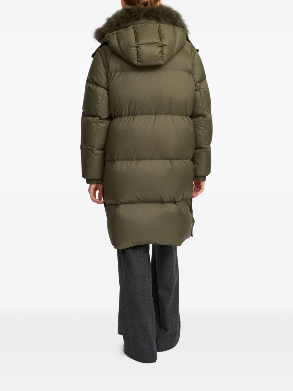 lambshearling-trimmed hooded coat - 3