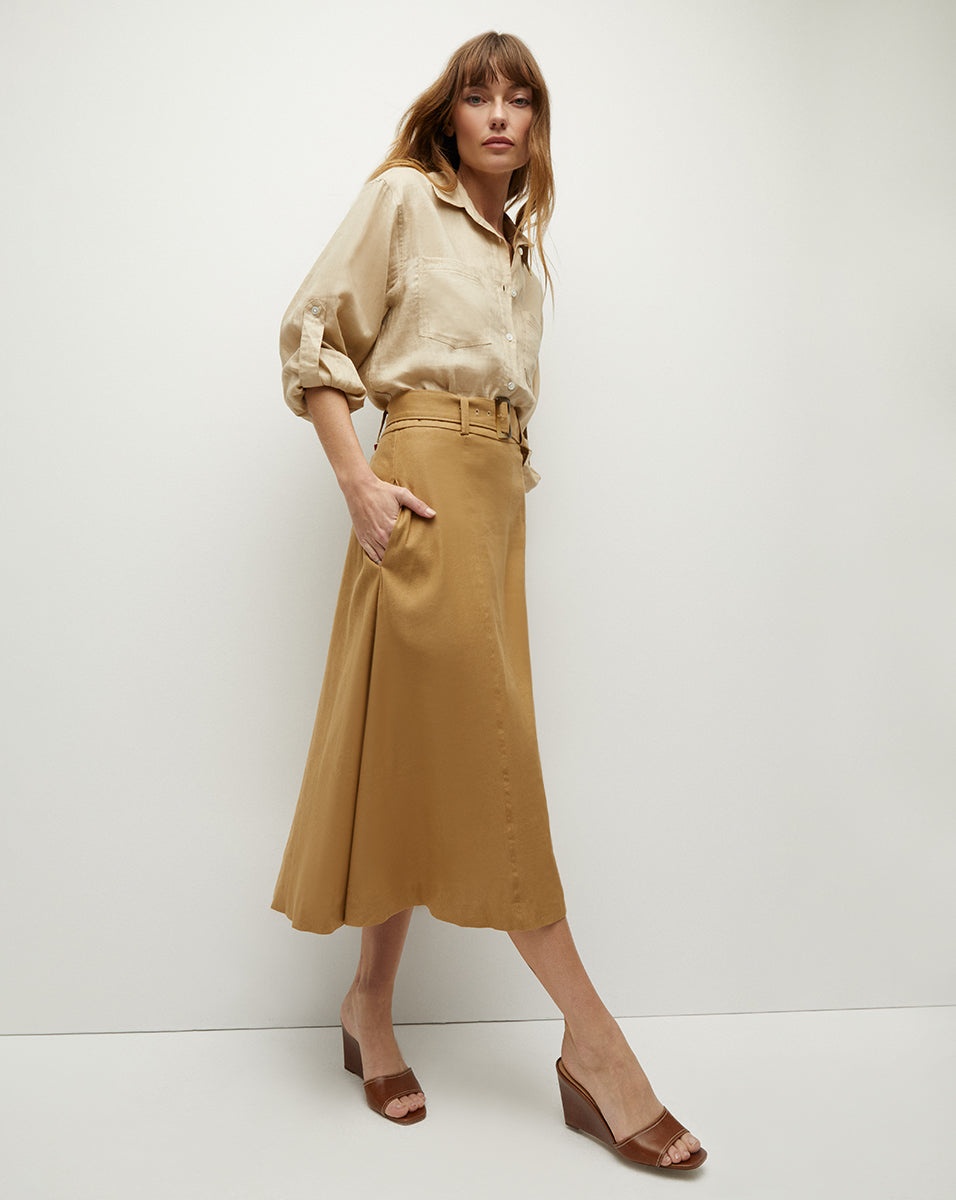 ARWEN STRETCH-LINEN SKIRT - 5