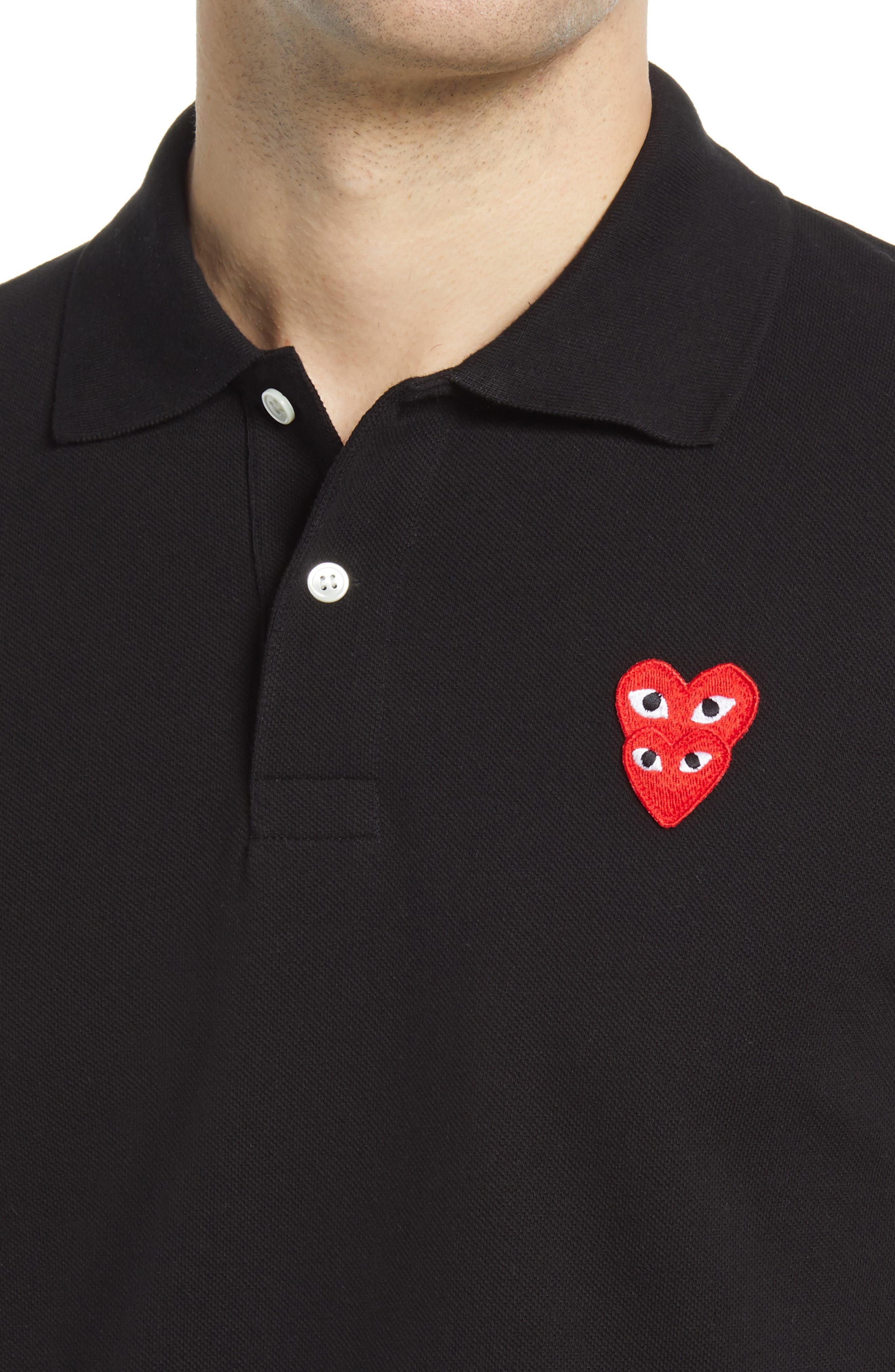 Layered Hearts Short Sleeve Appliqué Polo - 4