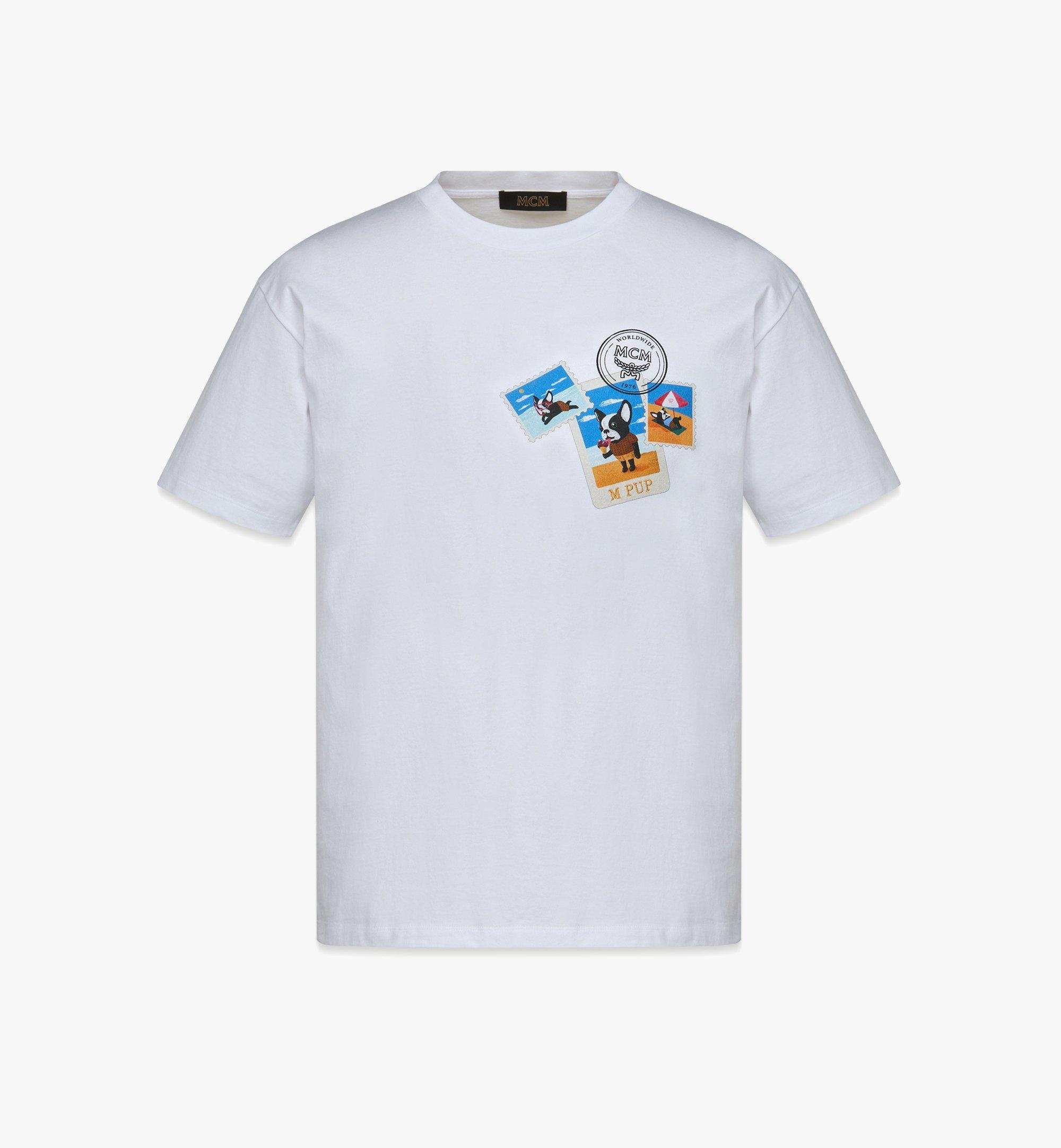 M Pup Postcards Print T-Shirt in Organic Cotton - 1