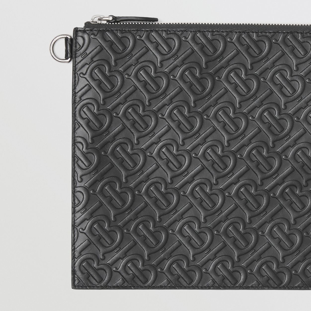 Embossed Monogram Leather Zip Pouch - 2