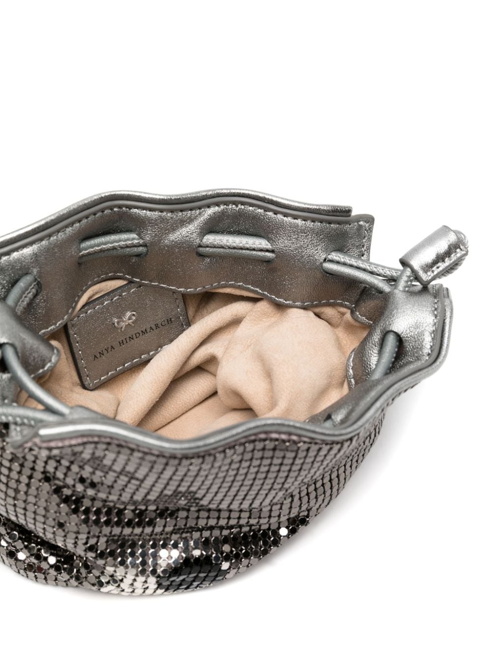 studded mesh-design bucket bag - 4