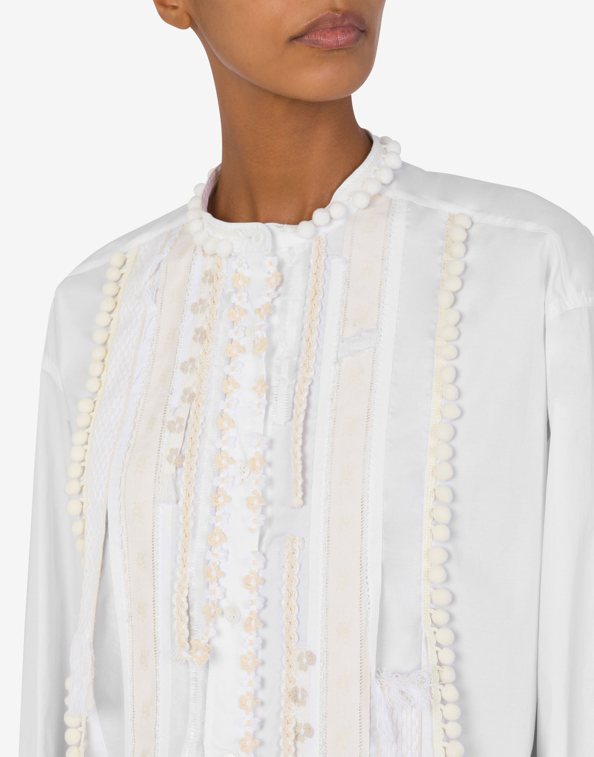 STRETCH POPLIN DRESS WITH EMBROIDERY - 3
