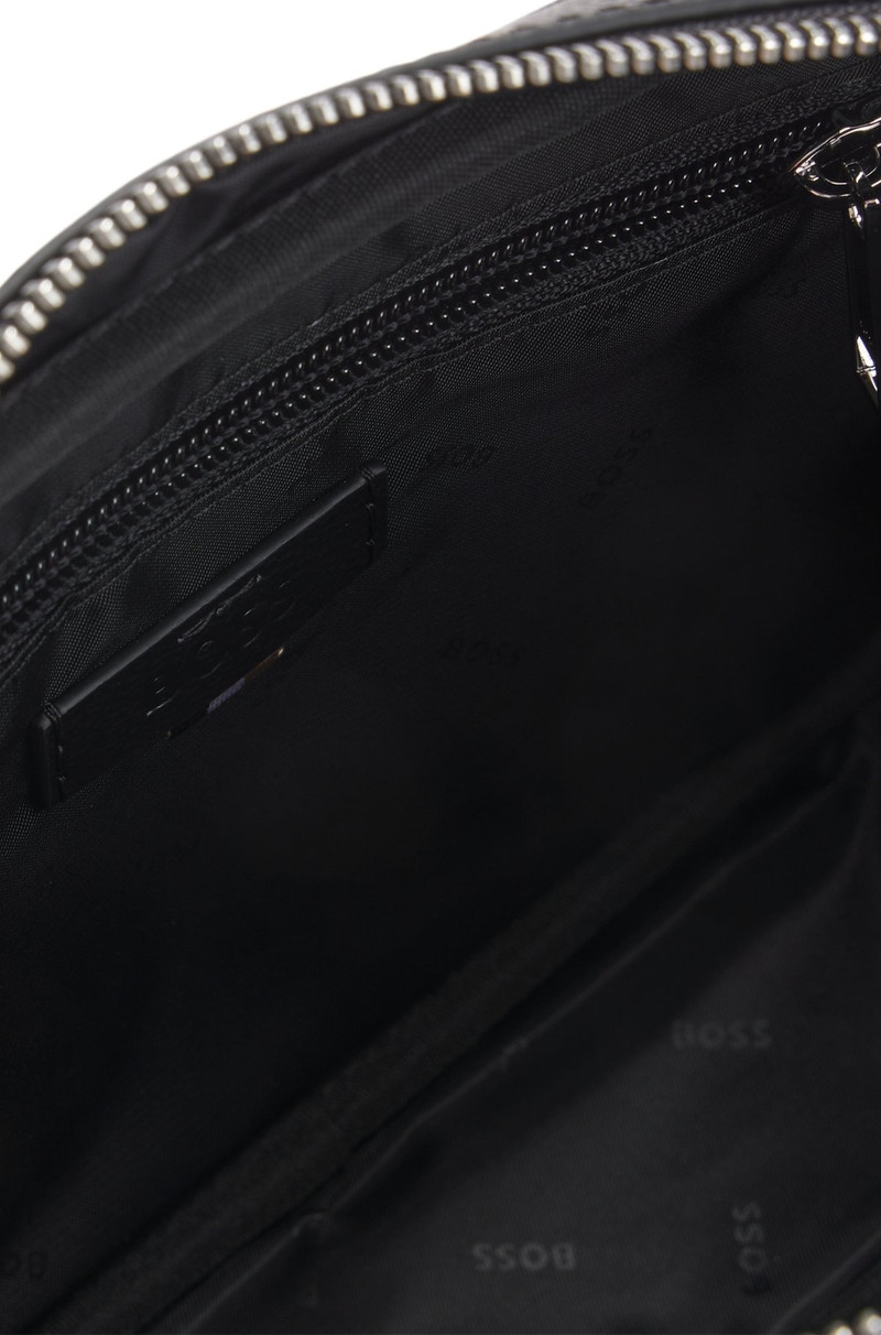 FAUX-LEATHER WASHBAG WITH MONOGRAM-PRINT FRONT POCKET 4