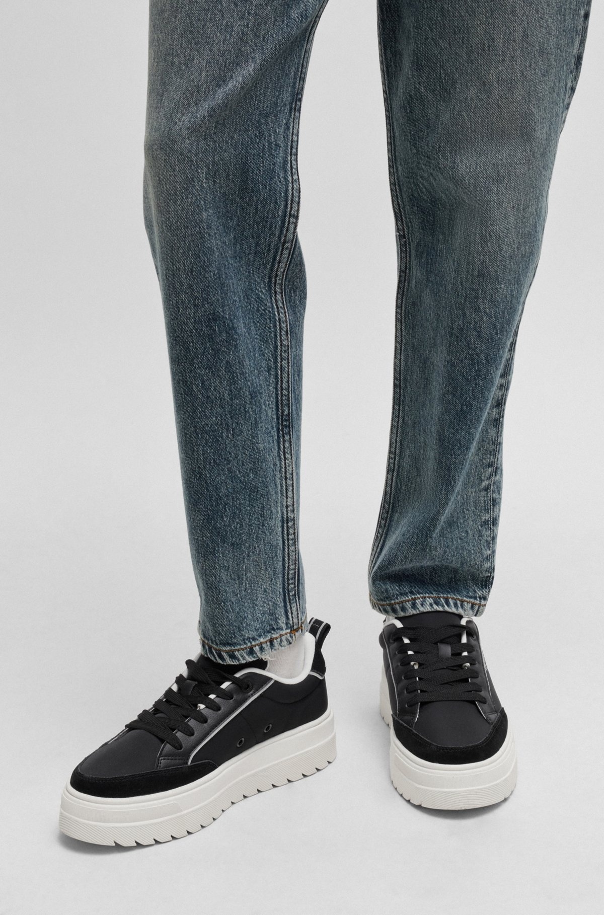 PLATFORM TRAINERS WITH SUEDE TRIMS - 4