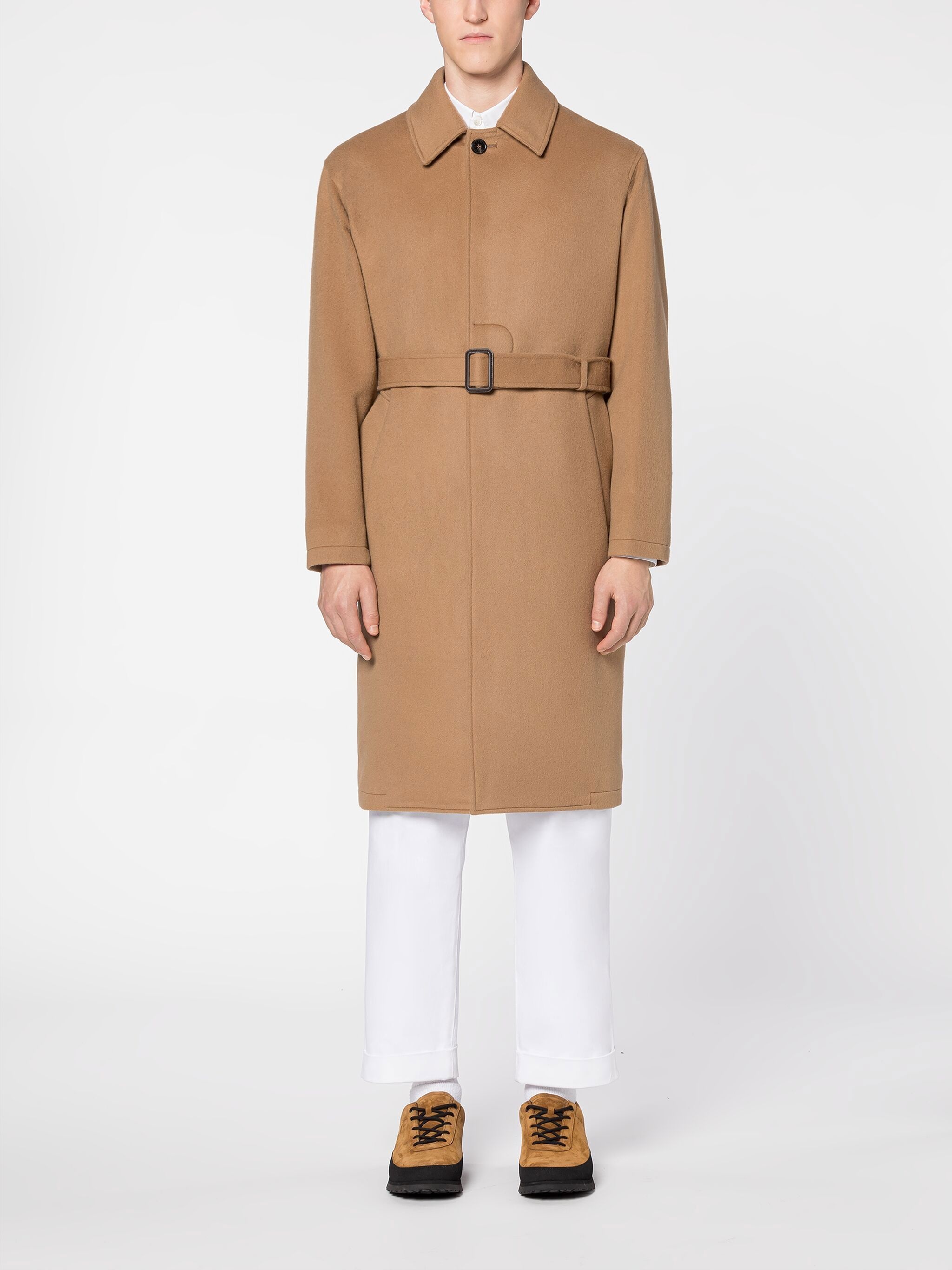 MILAN BEIGE WOOL & CASHMERE SINGLE-BREASTED TRENCH COAT - 2