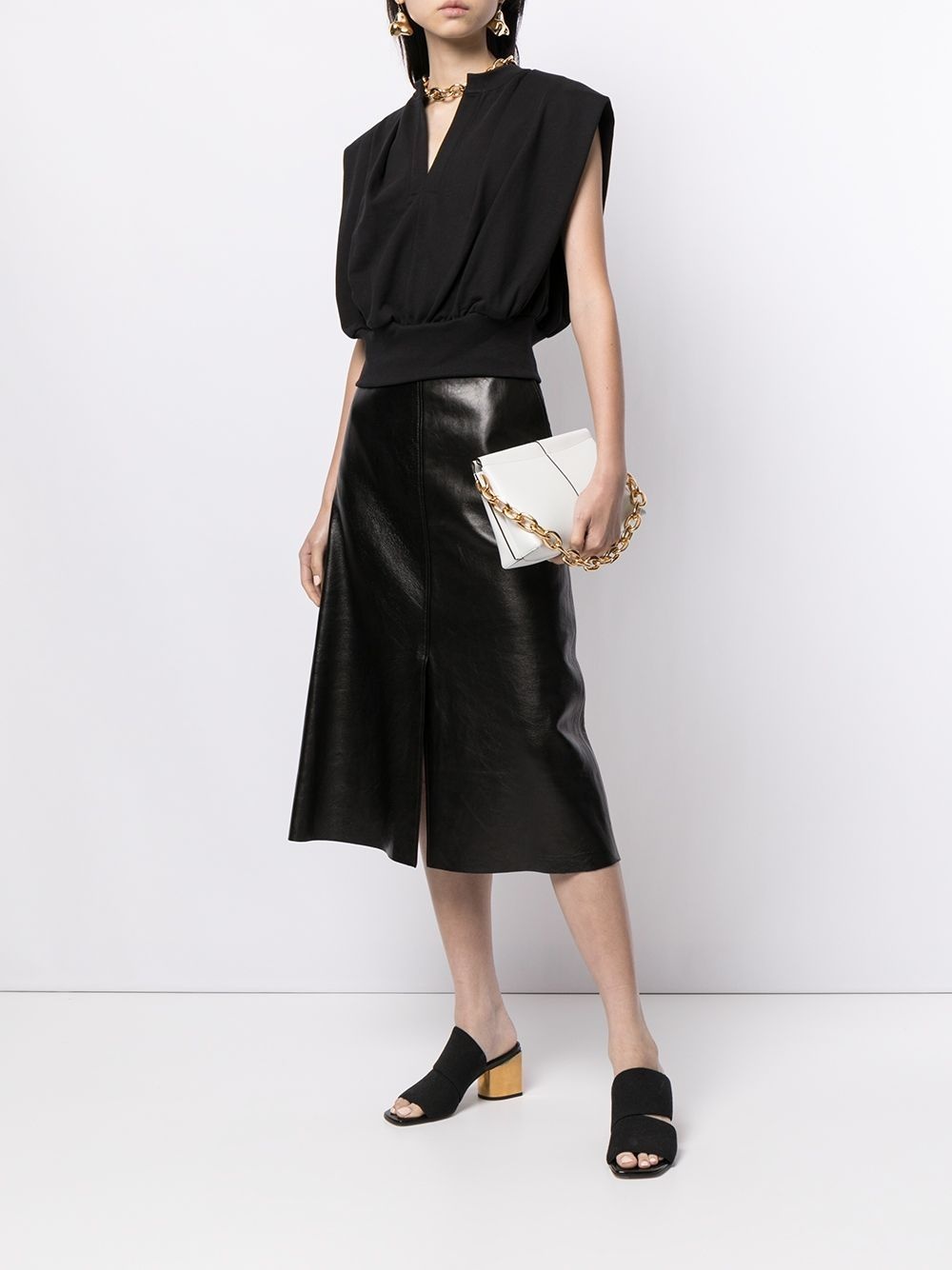 split-neck sleeveless top - 2