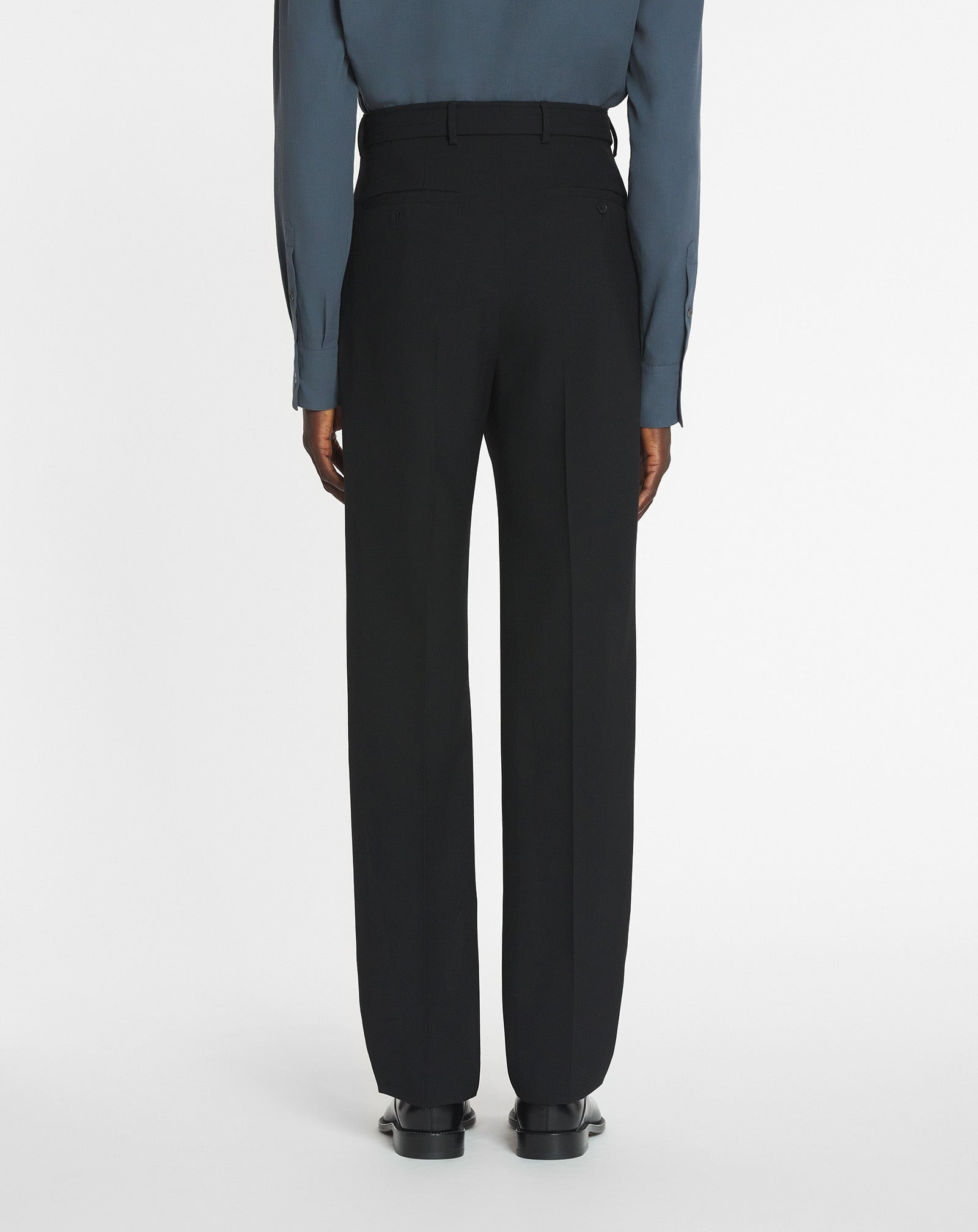 STRAIGHT FIT WOOL PANTS - 4
