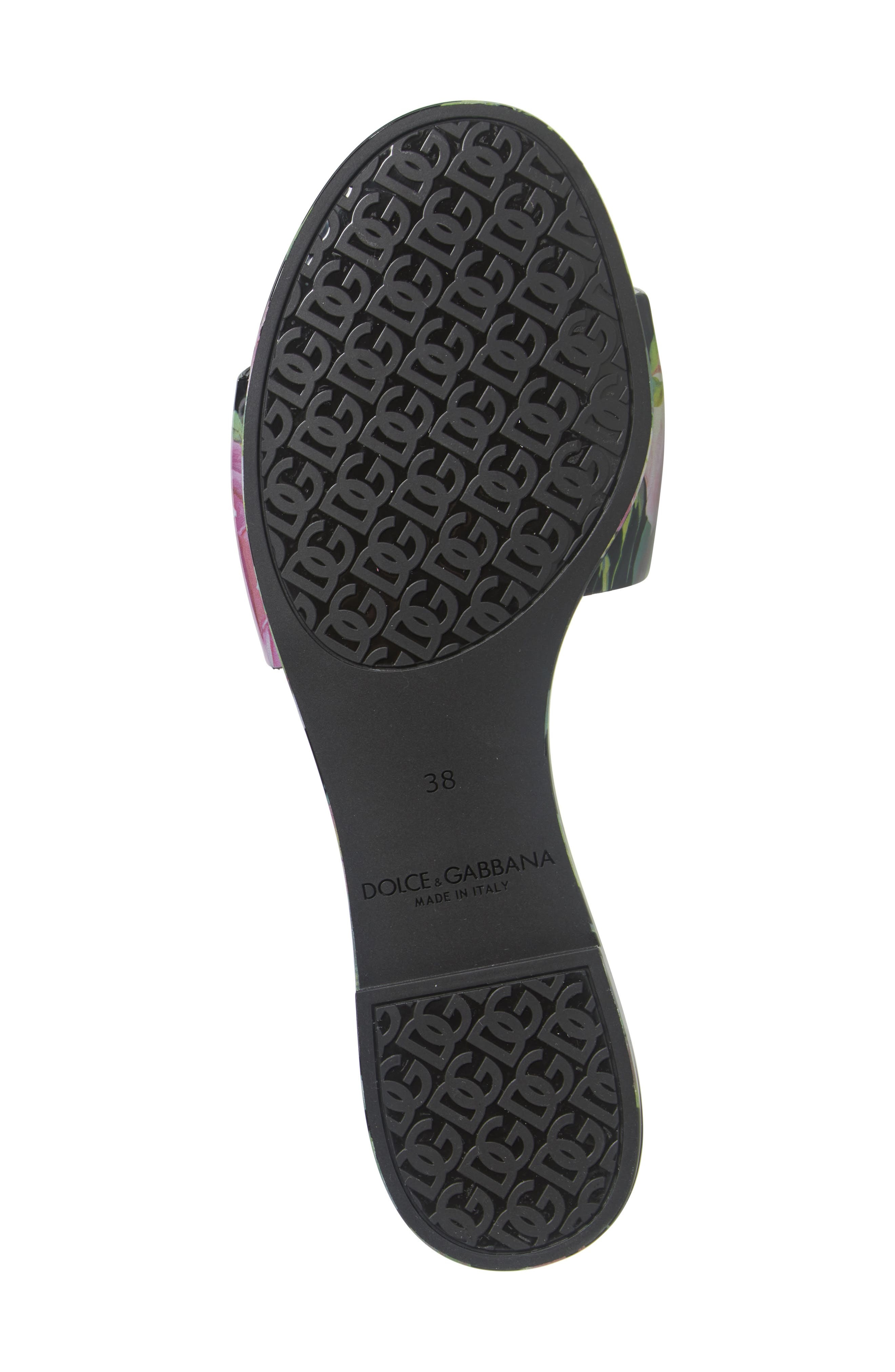Dolce&Gabbana Bianca Interlock Slide Sandal in Rose Rosa Nero at Nordstrom - 6