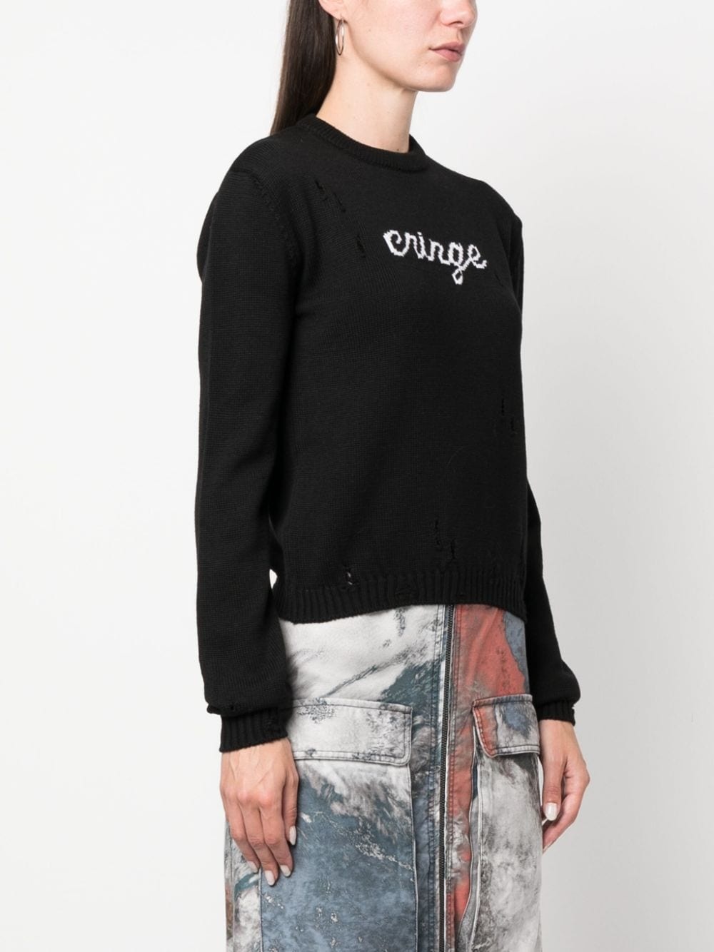Cringe Sweater distressed-effect jumper - 3