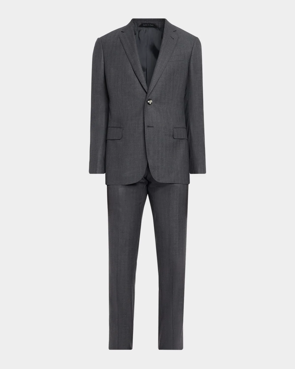 Men's Wool Herringbone Single-Breasted Suit - 1