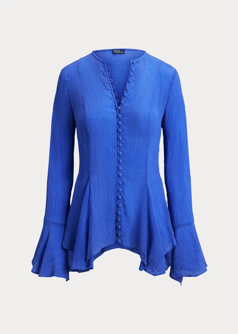 Crinkled Button-Front Top 1