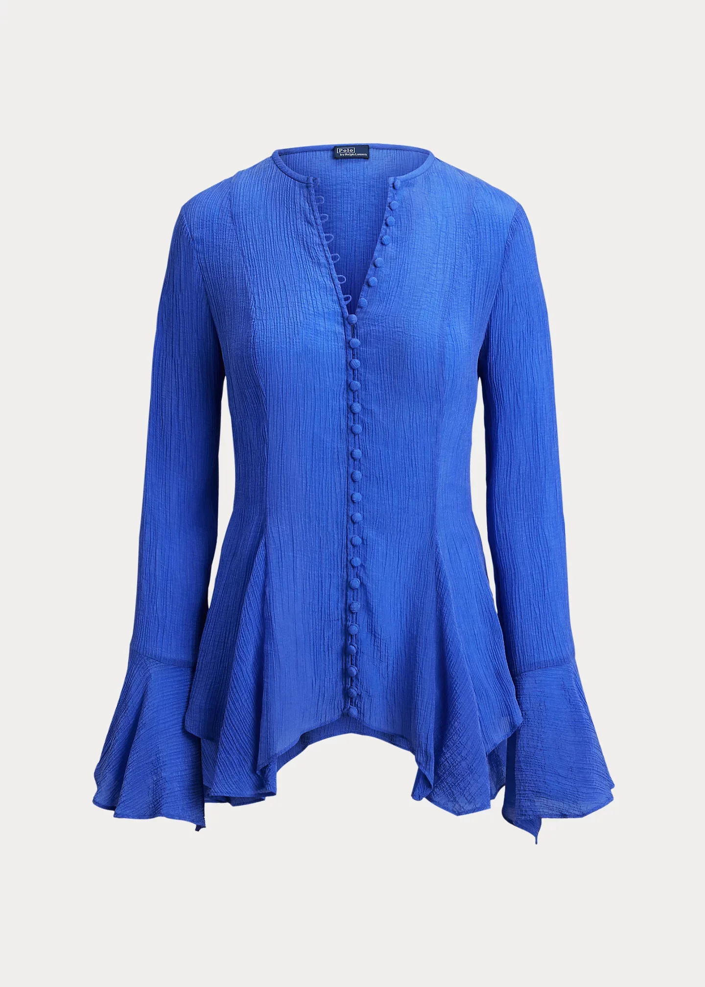 Crinkled Button-Front Top - 1