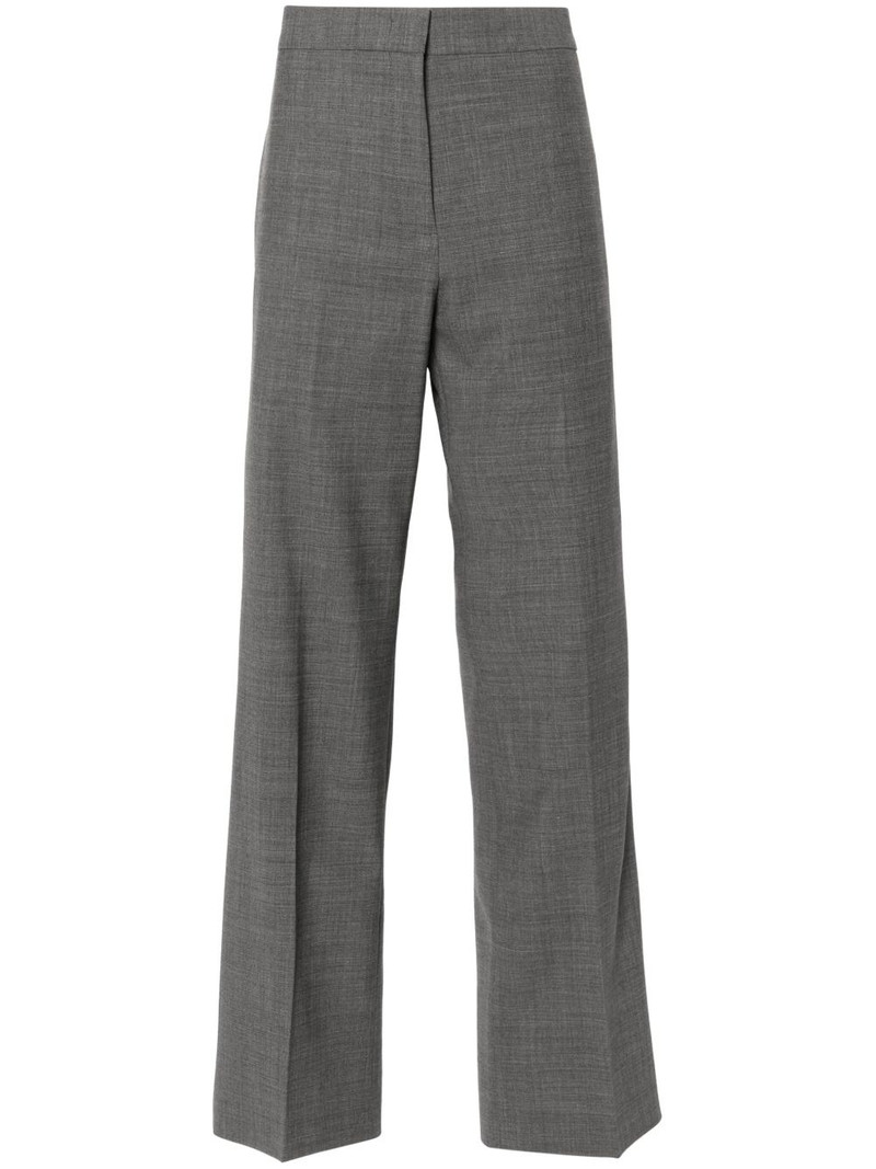 pressed crease straight-leg trousers 1