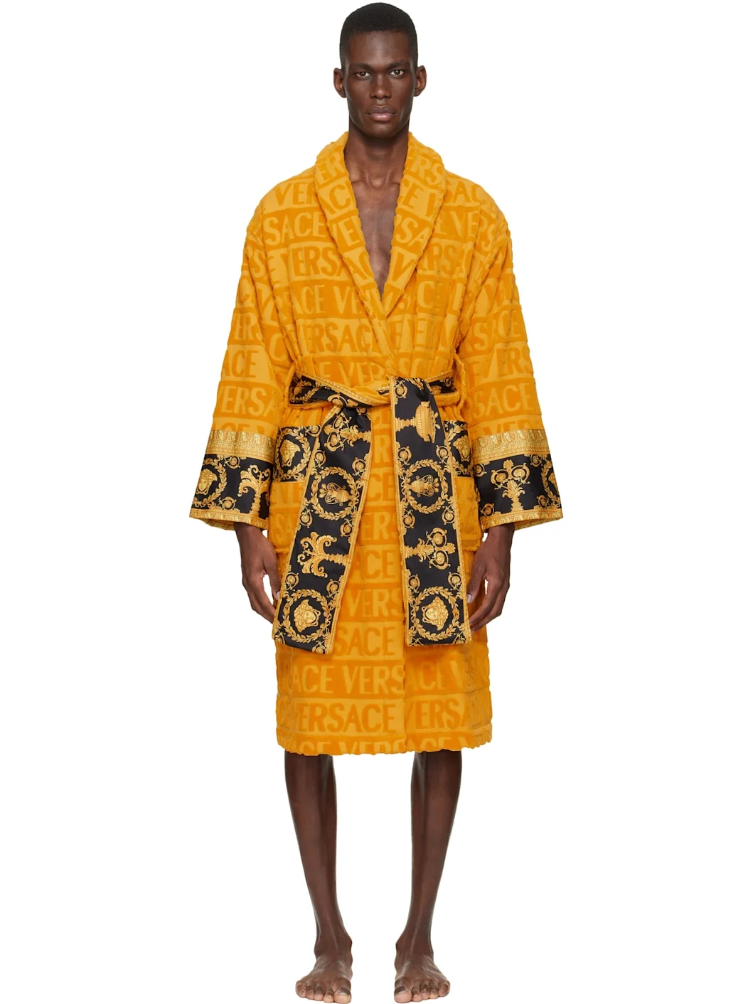 Yellow 'I Heart Baroque' Bathrobe - 1