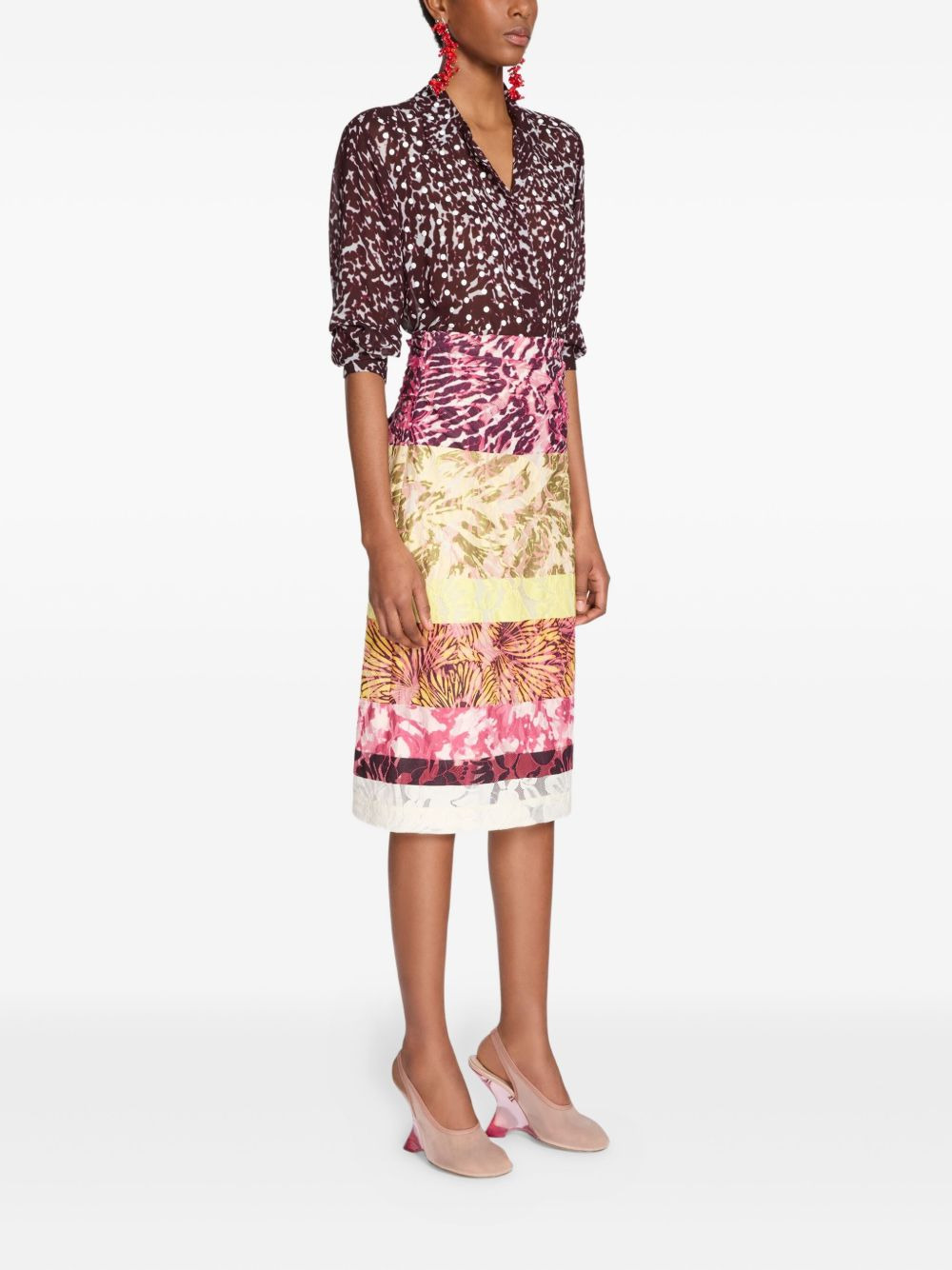 animal-print blouse - 3