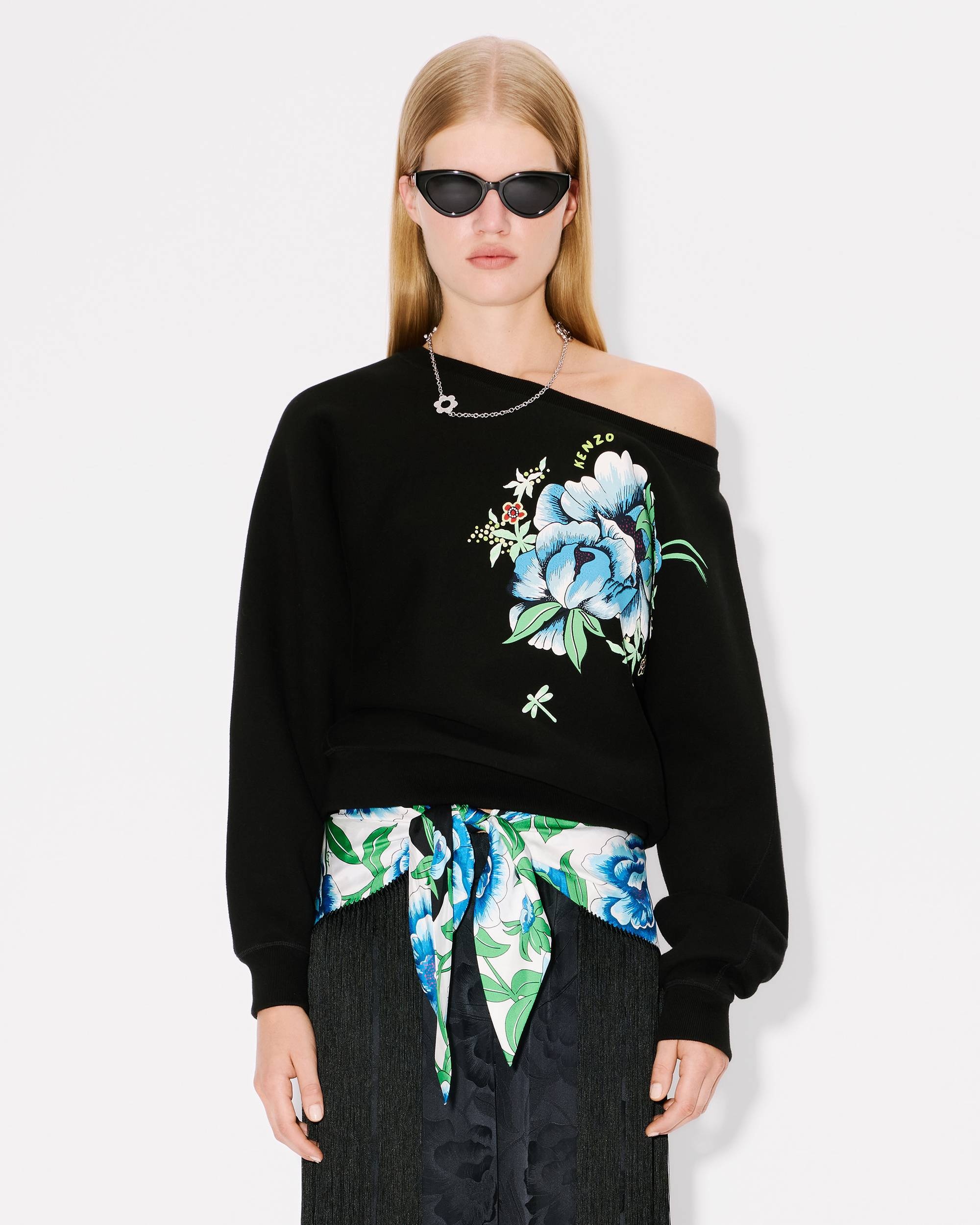 'KENZO Peonies' batwing sweatshirt in cotton - 3