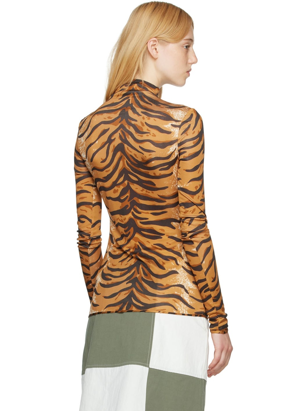 Orange Silk Turtleneck - 3