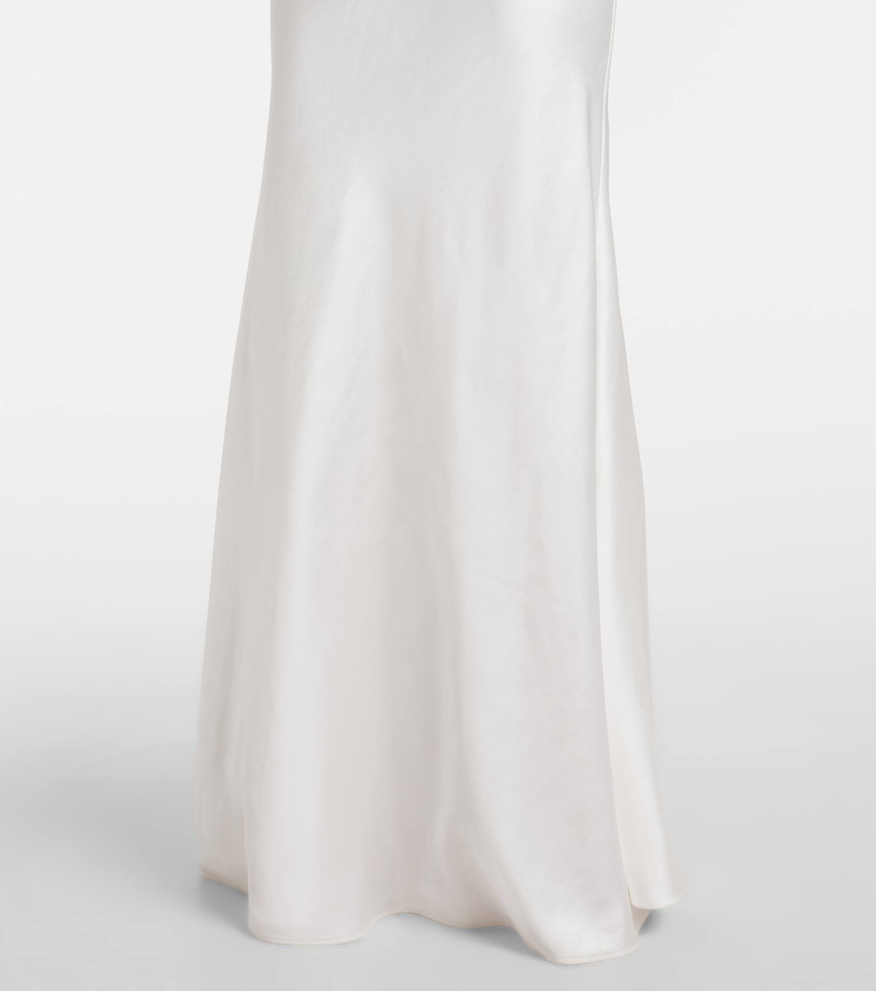 Lace-trimmed satin maxi dress - 5