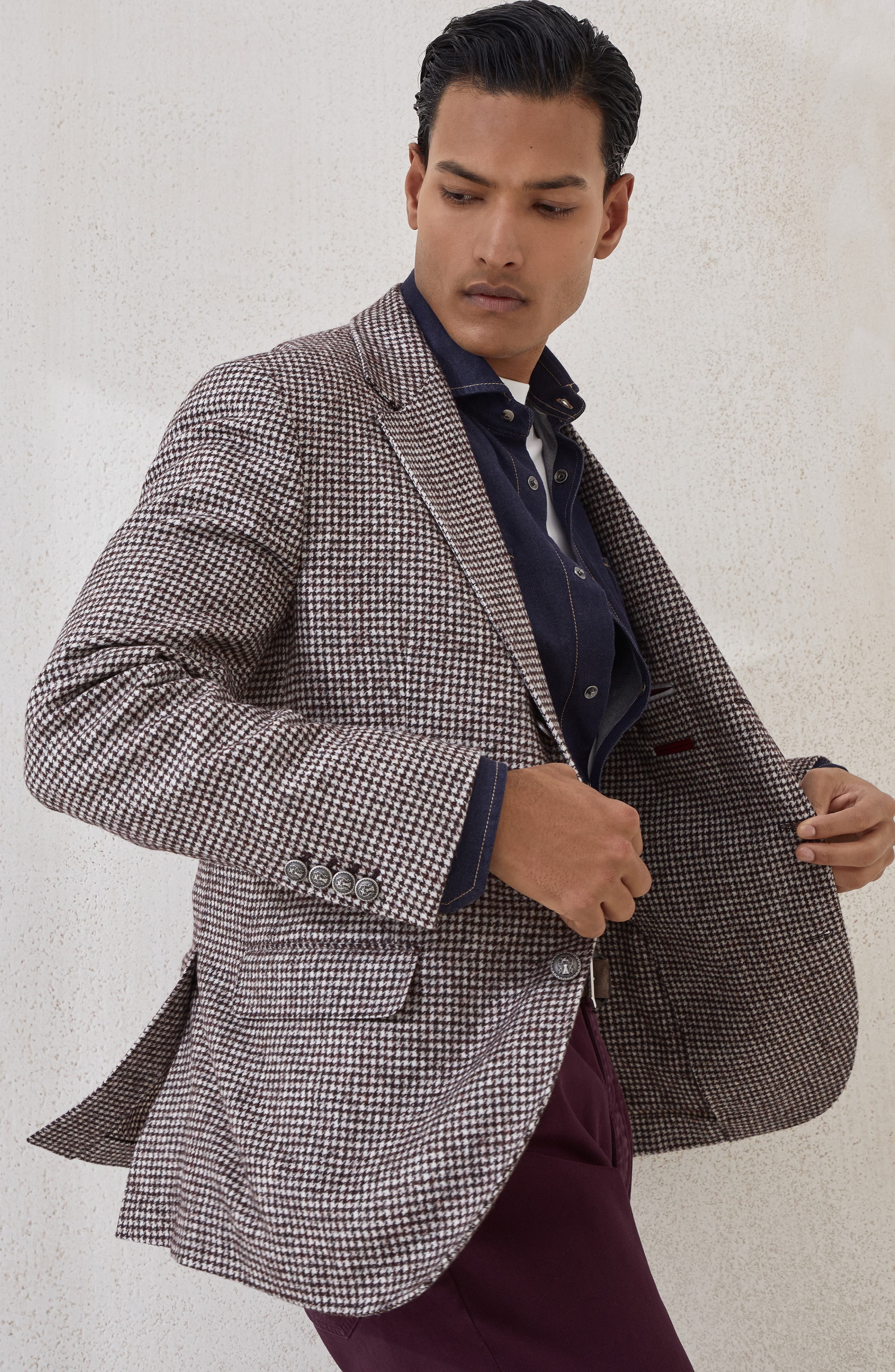 Brunello Cucinelli Blazer with metal buttons in Brown at Nordstrom - 5