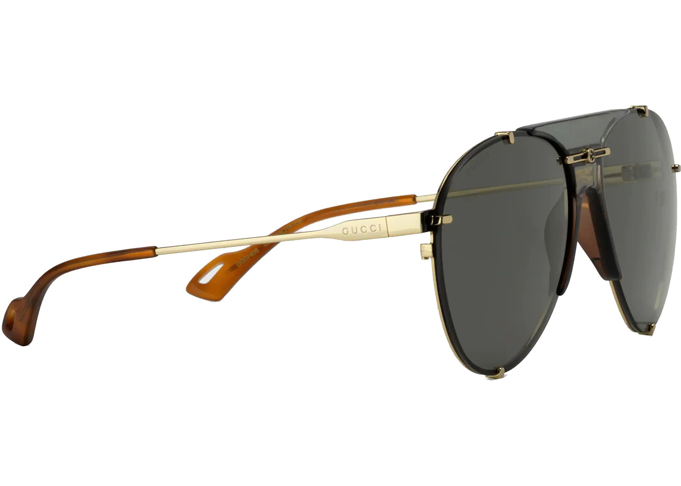 Gucci Aviator Metal Sunglasses Ruthenium Grey (‎624148 I3330 8012) - 2