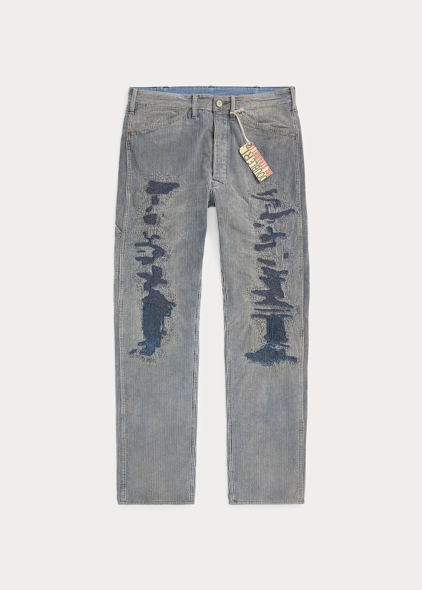 Straight Fit Distressed Corduroy Pant - 1