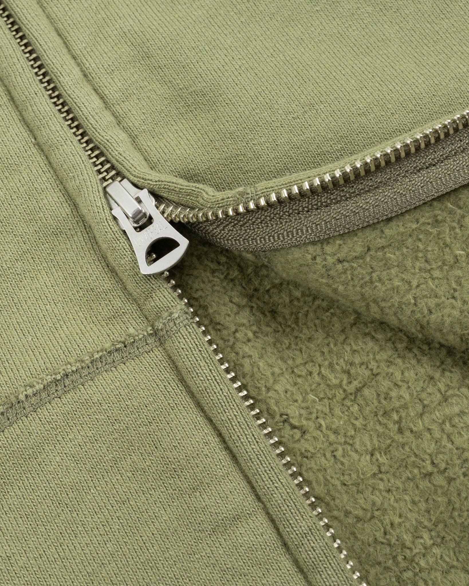 IHSW-10-OLV 14oz Ultra Heavyweight Loopwheel Cotton Zippered Hoodie - Olive - 11