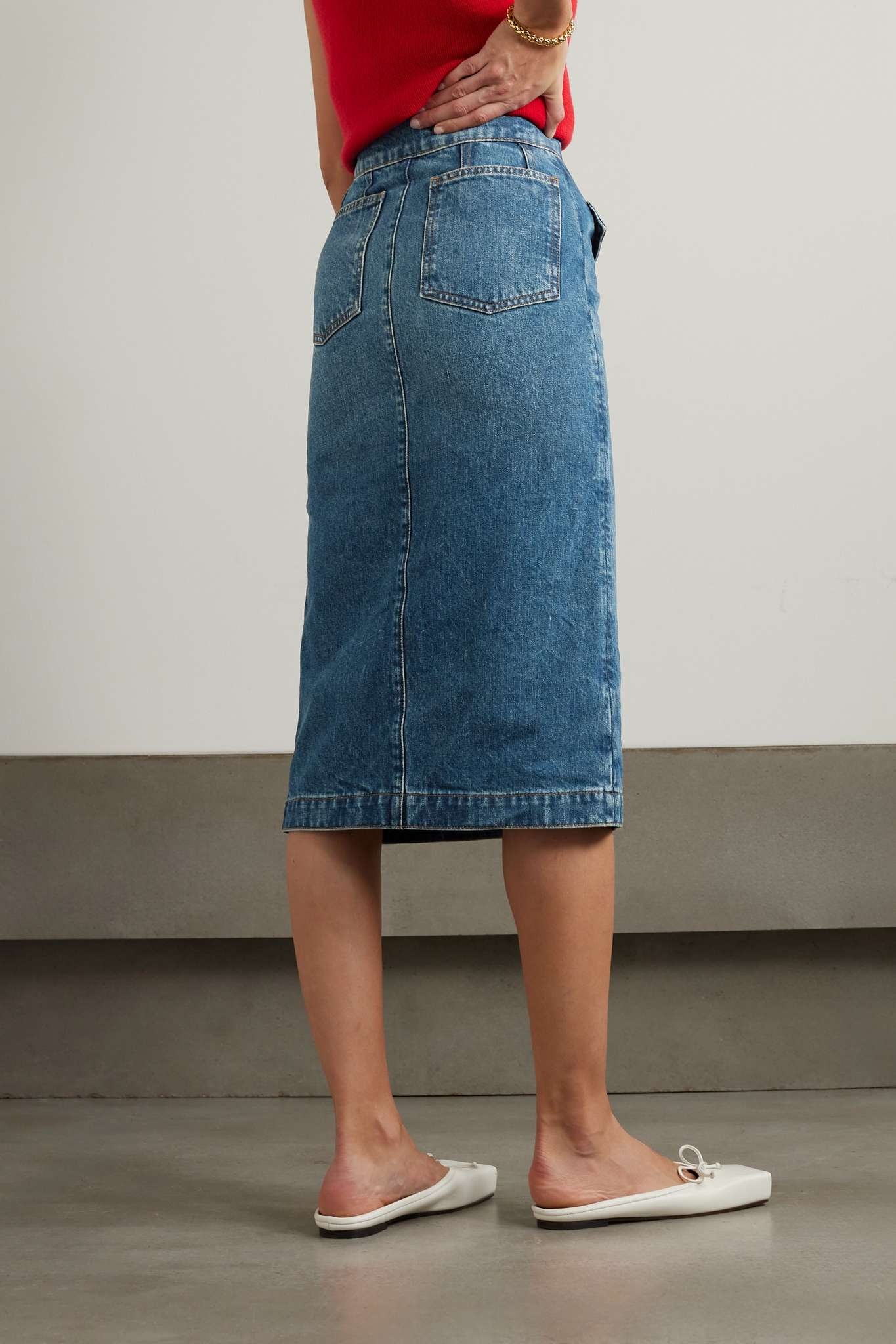 + NET SUSTAIN Denim midi skirt - 4