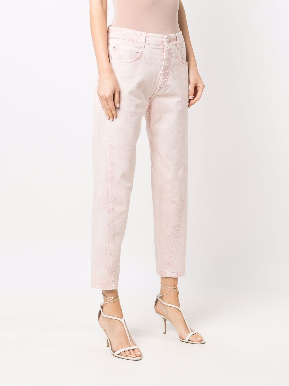 faded cropped jeans - 3