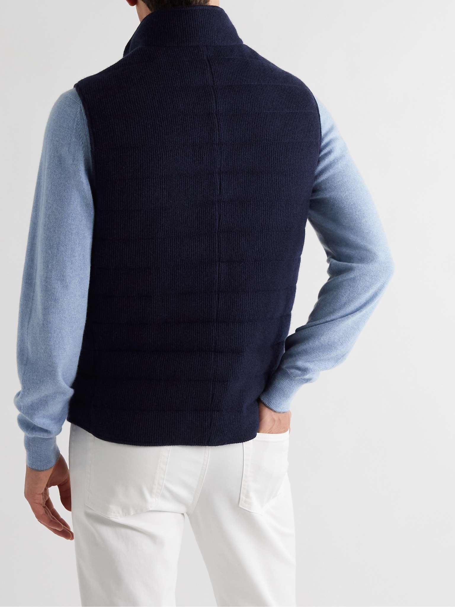 Quilted Ribbed Cashmere Down Gilet - 4