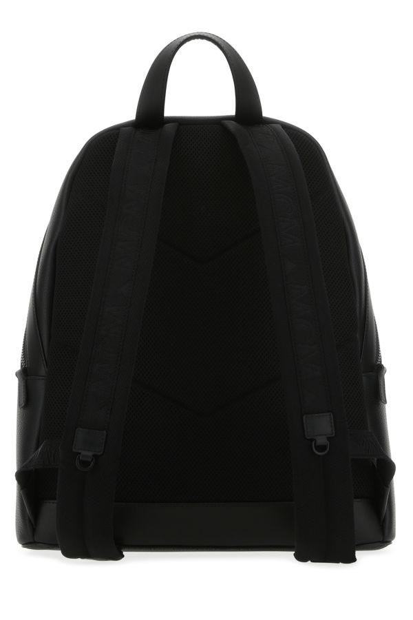 MCM Black Leather Stark Backpack - 3
