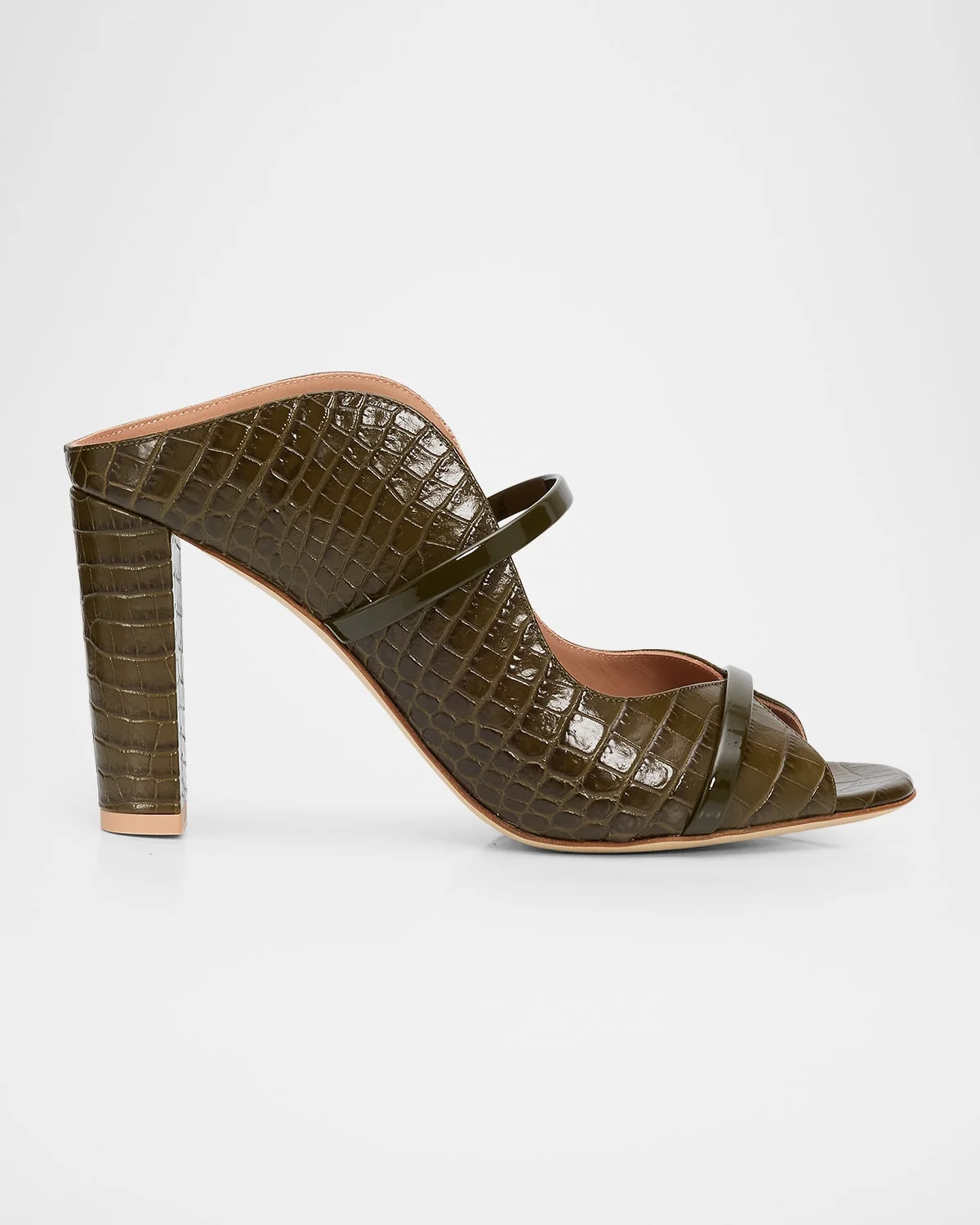 85mm Norah Croc-Embossed Leather Mule Sandals - 1