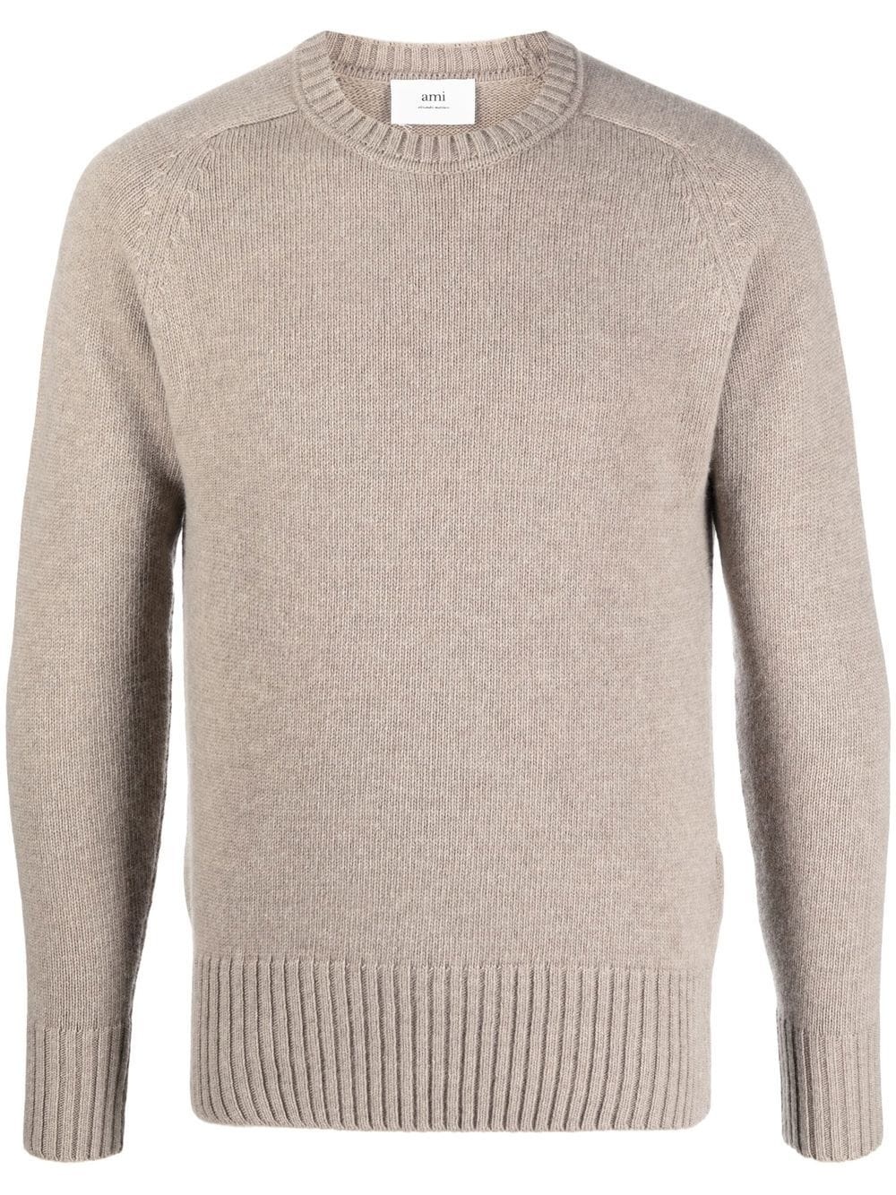 knitted crew-neck jumper - 1