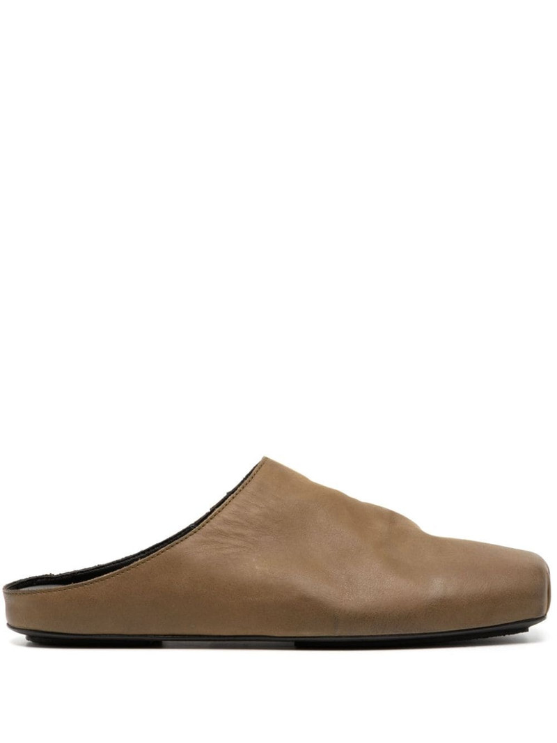 square-toe leather mules 1