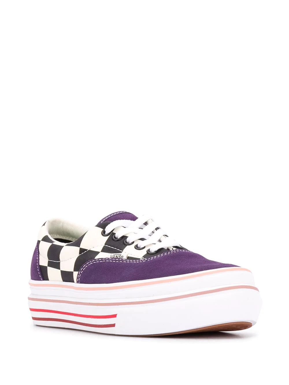 chunky check lace-up trainers - 2