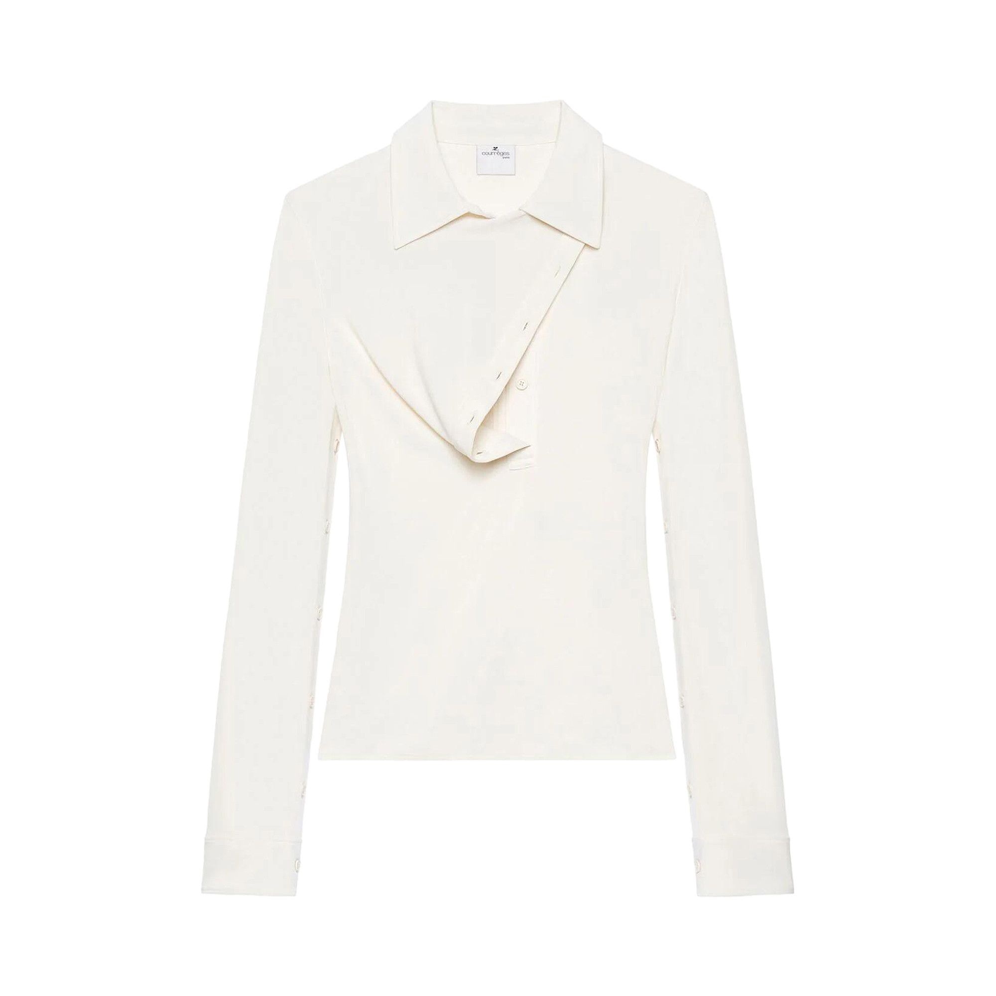 Courrèges Oblique Crepe Jersey Shirt 'Natural' - 1
