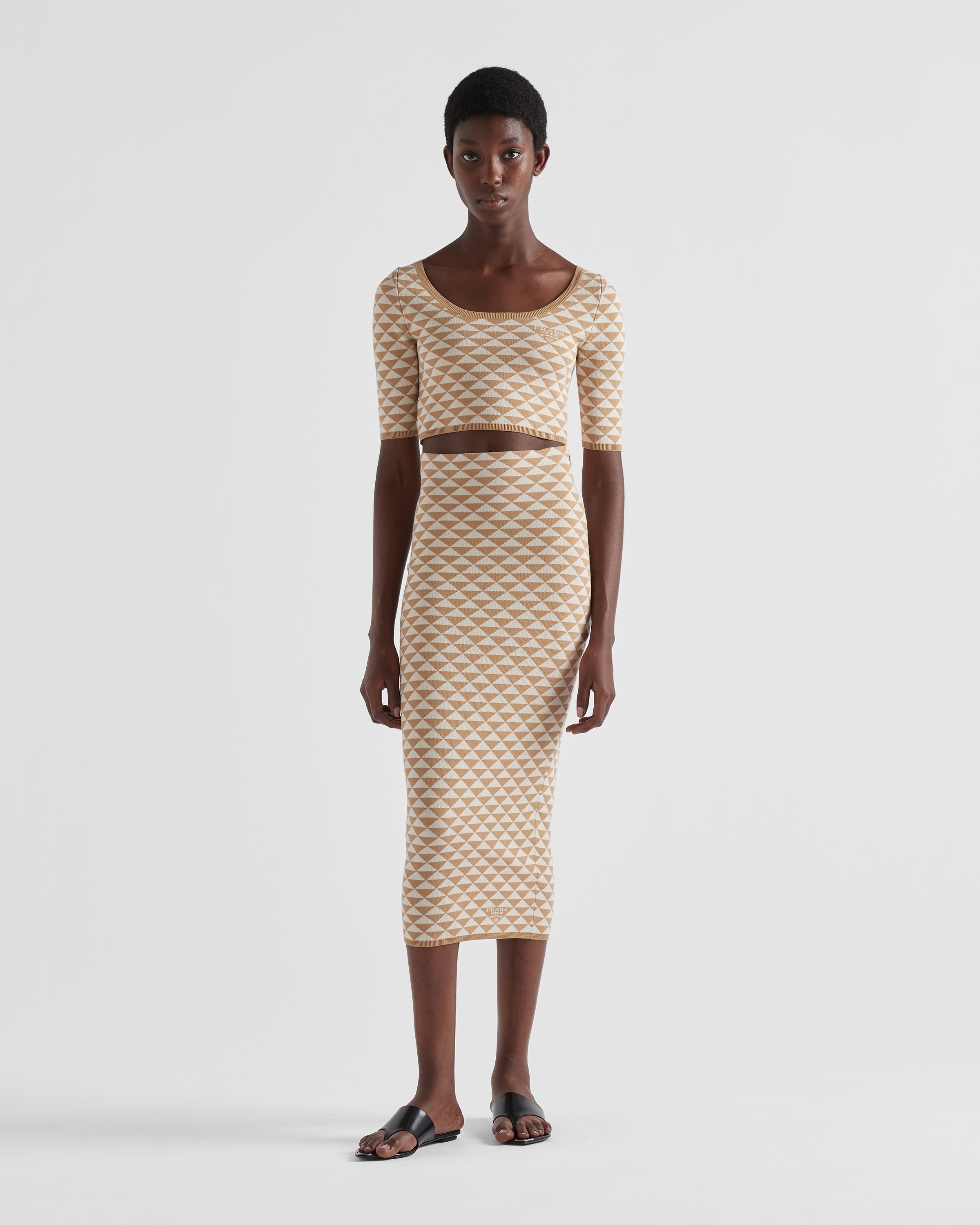 Jacquard cotton knit skirt - 2