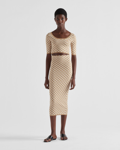 Prada Jacquard cotton knit skirt outlook