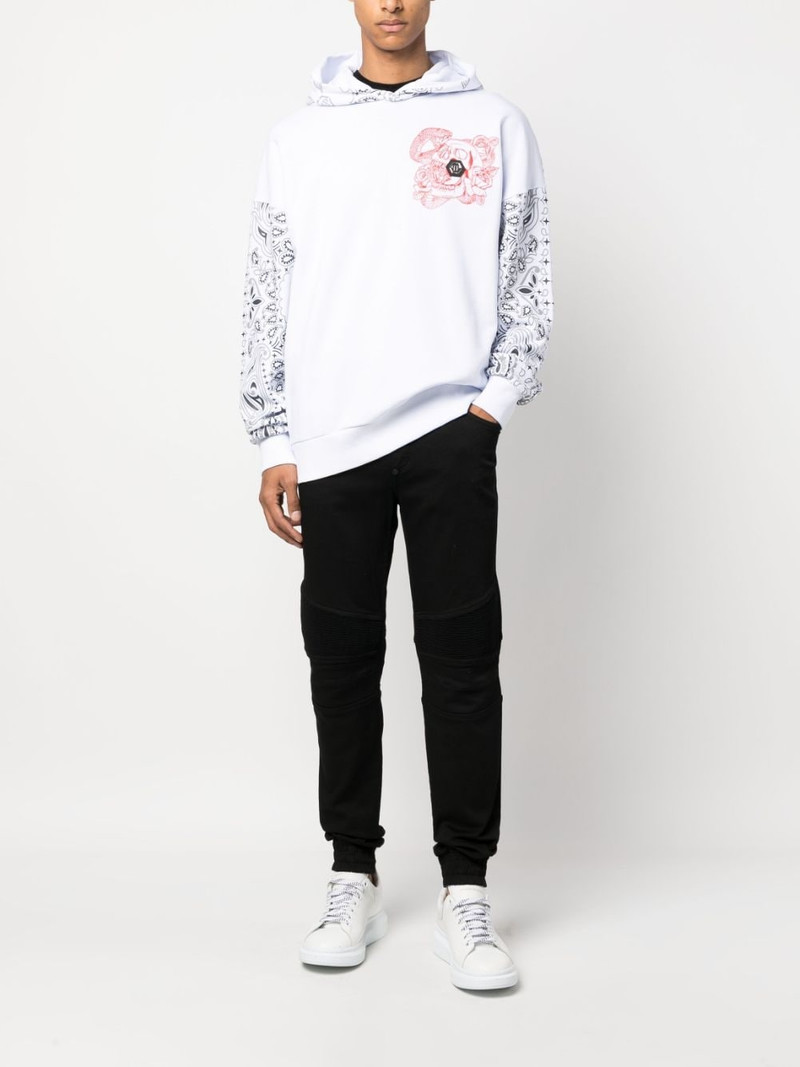 PHILIPP PLEIN panelled-design denim track pants outlook