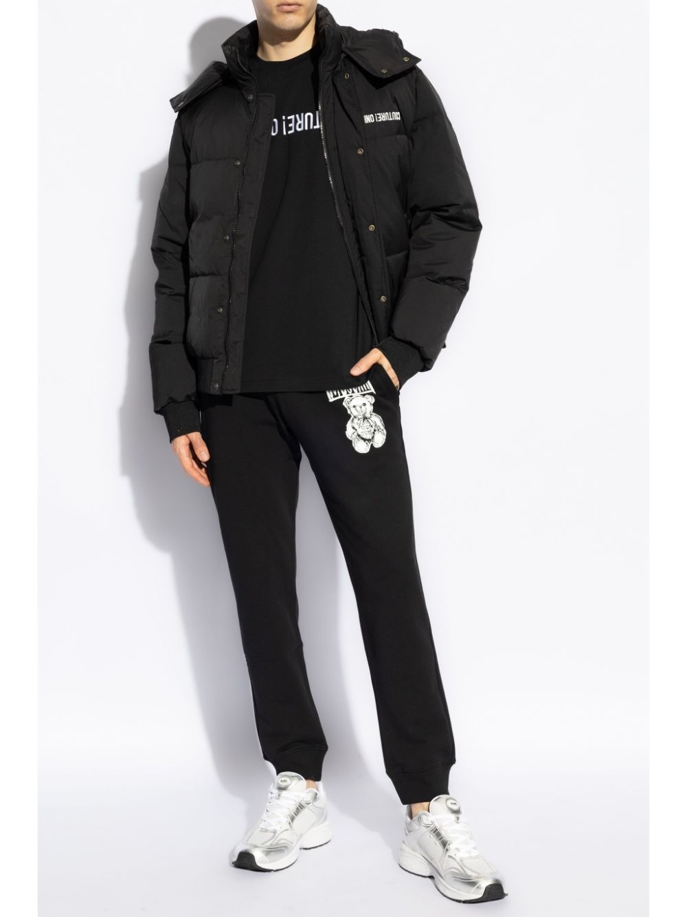 logo-print padded jacket - 2
