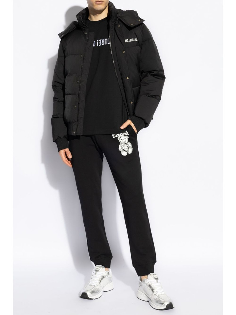Moschino logo-print padded jacket outlook