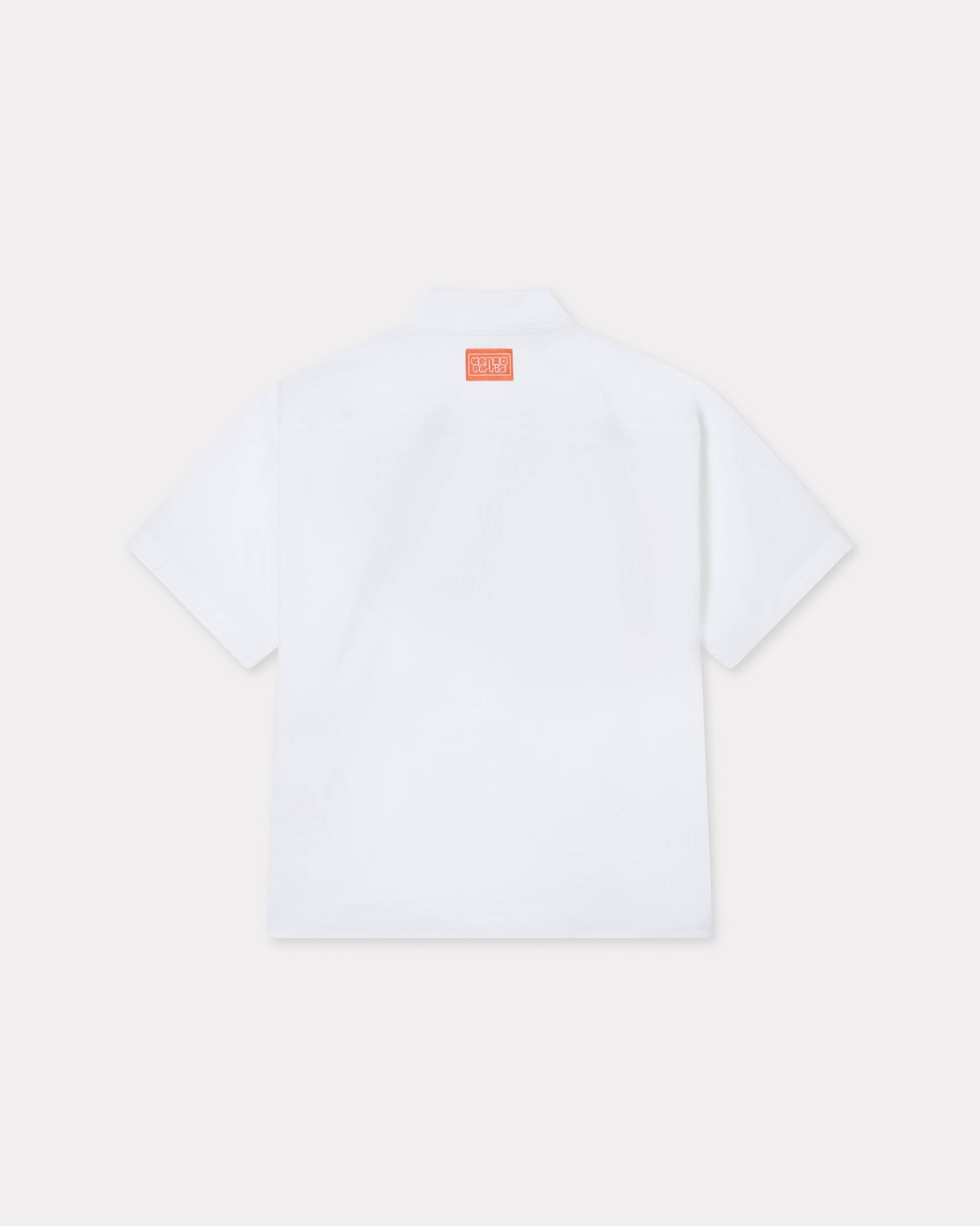 'KENZO Elephant Logo' kimono short sleeve shirt in cotton poplin - 2