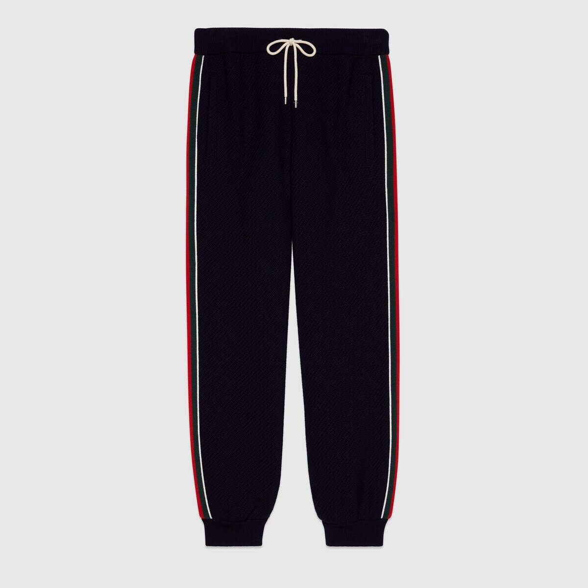 Wool jersey jogging pant with Web - 1